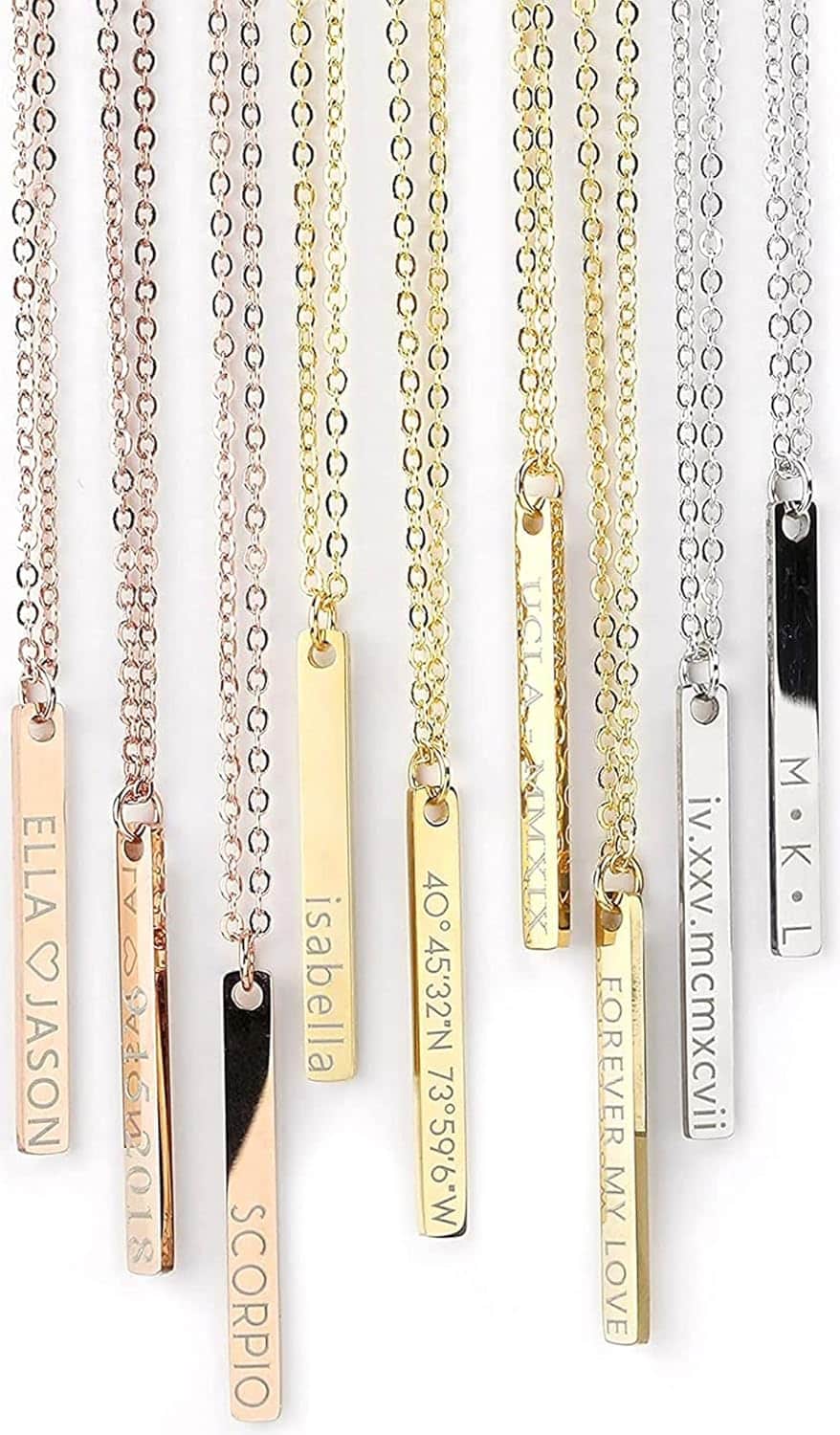 Personalized coordinates necklace custom engraved going away gift
